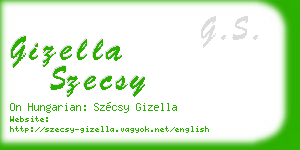 gizella szecsy business card
